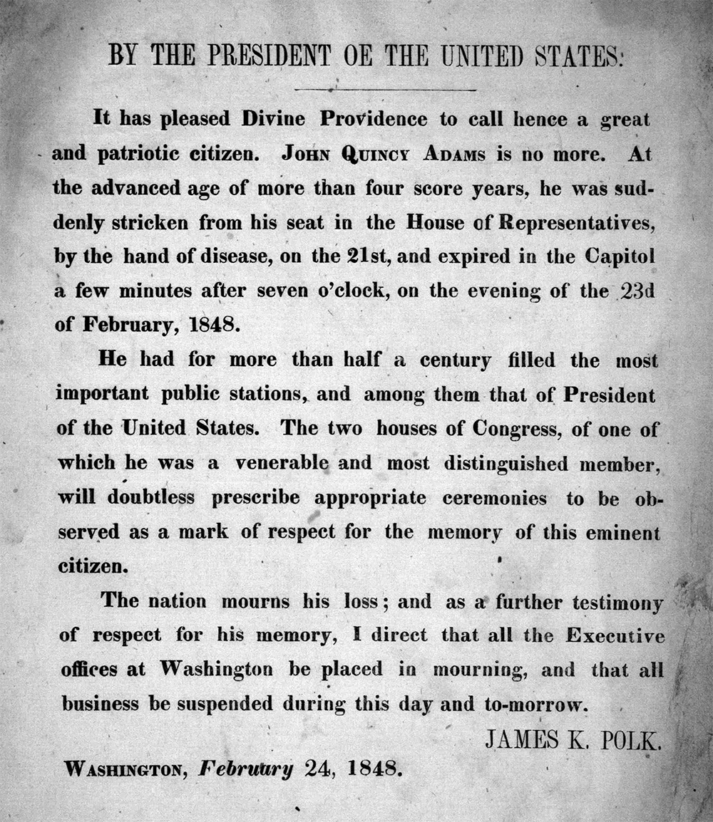 Presidential message from James K. Polk, 1848. Library of Congress, Prints and Photographs Division.