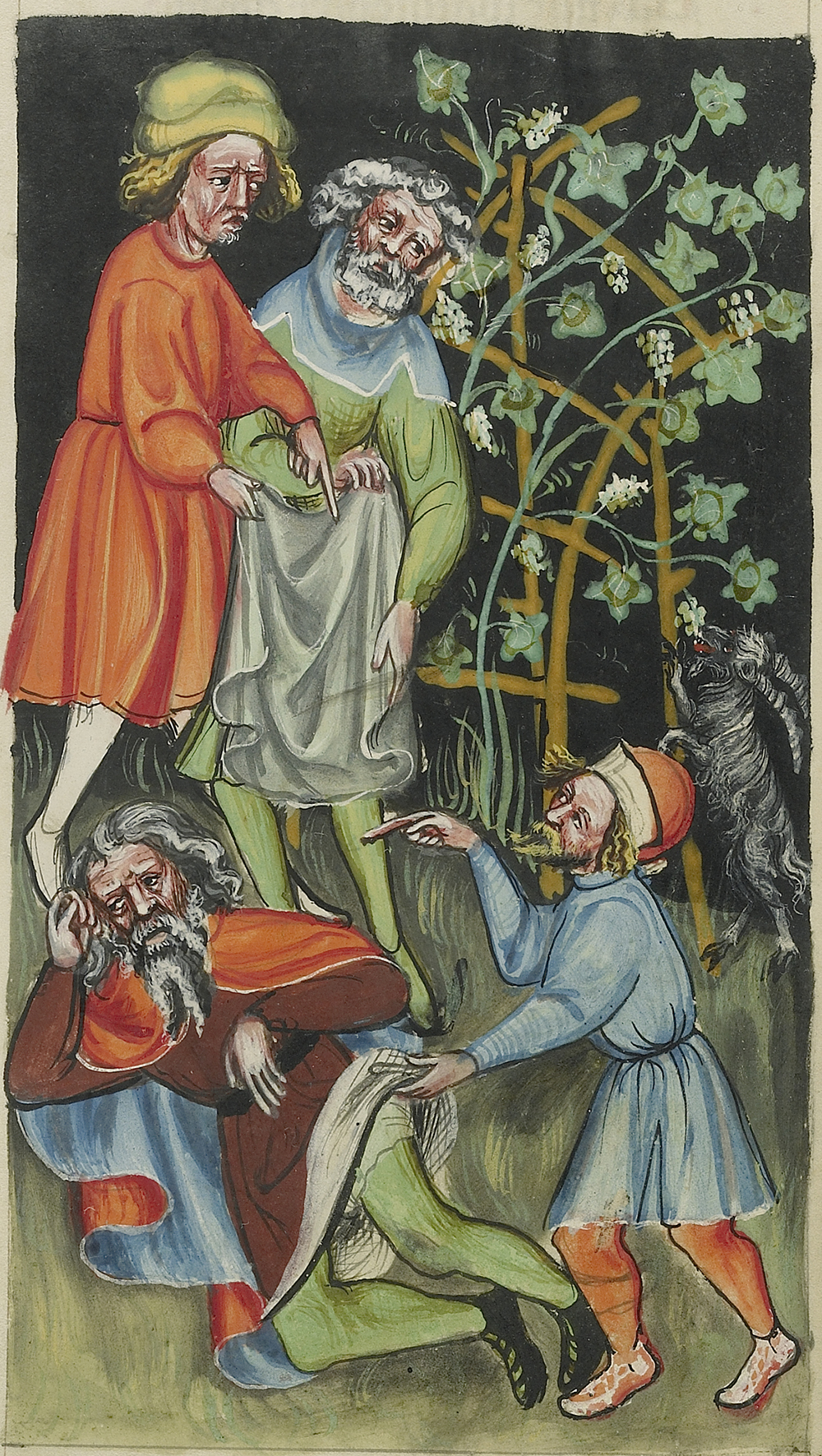 The Drunkenness of Noah, by Rudolf von Ems, c. 1400.