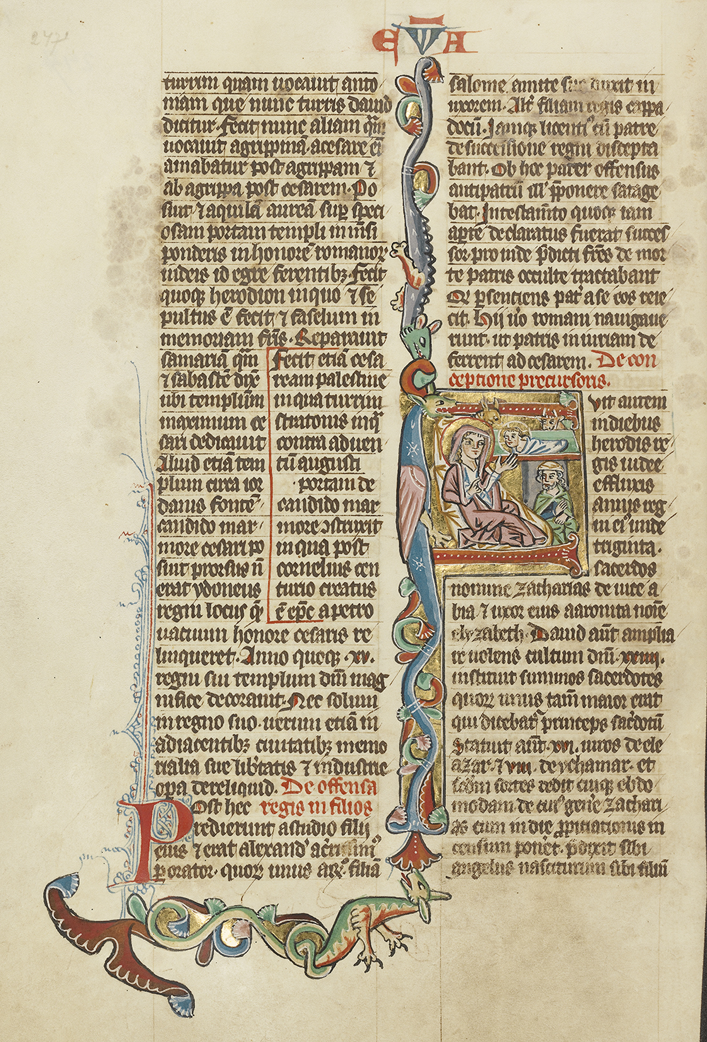 Page from Historia Scholastica, by Peter Comestor, c. 1300.