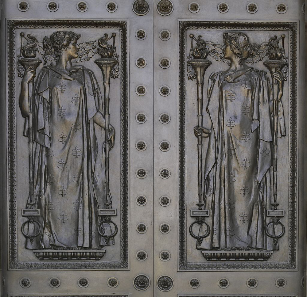 Women representing the Humanities (left) and Intellect, by Frederick Macmonnies. Library of Congress, Prints and Photographs Division.