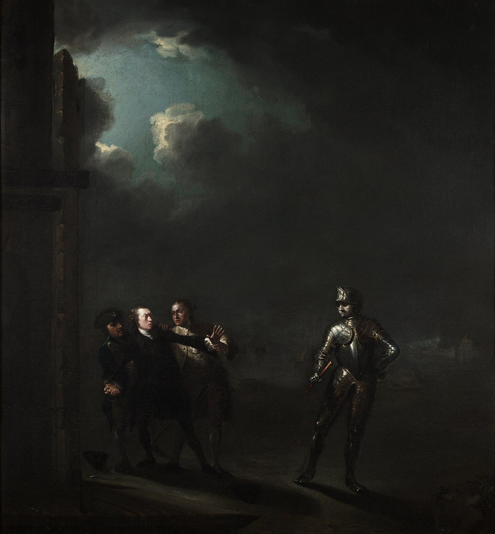 William Powell as Hamlet Encountering the Ghost, by Benjamin Wilson, c. 1768.