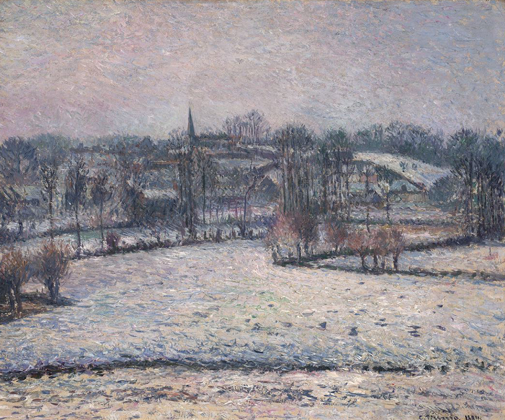 “Snow Scene at Éragny,” by Camille Pissaro, 1884. Fine Arts Museums of San Francisco, Gift of Mrs. Renée M. Bransten.