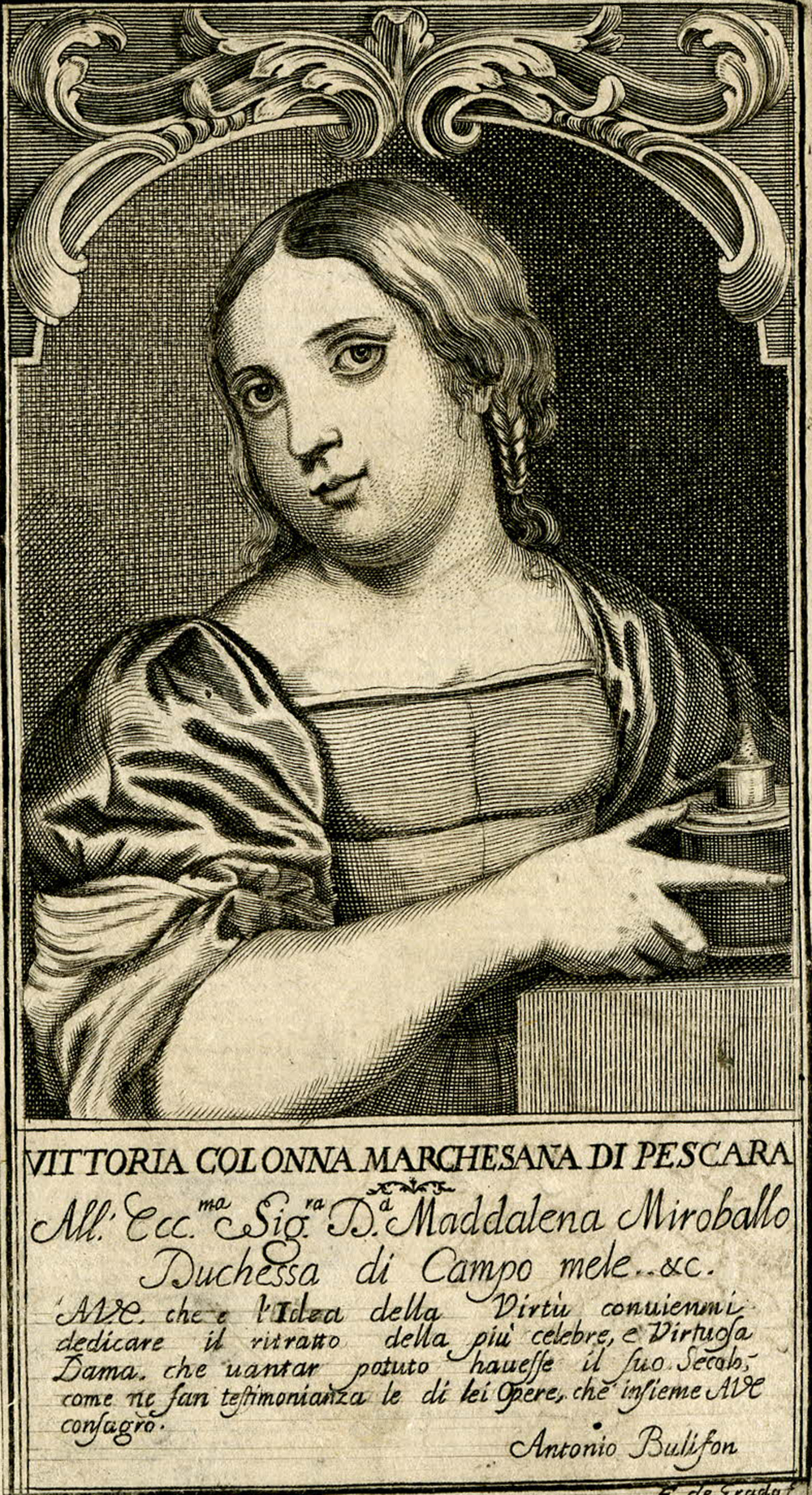 “Vittoria Colonna,” by Francesco de Grado, c. 1678. The British Museum, Prints & Drawings.