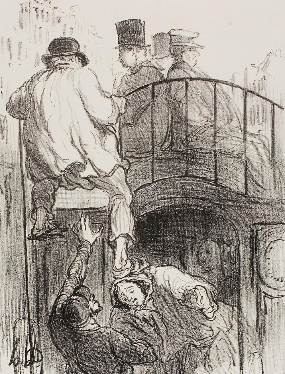 An Unpleasant Aspect of the New Type of Omnibus, by Honoré Daumier, 1856. The Art Institute of Chicago, Gift of the Print and Drawing Club.
