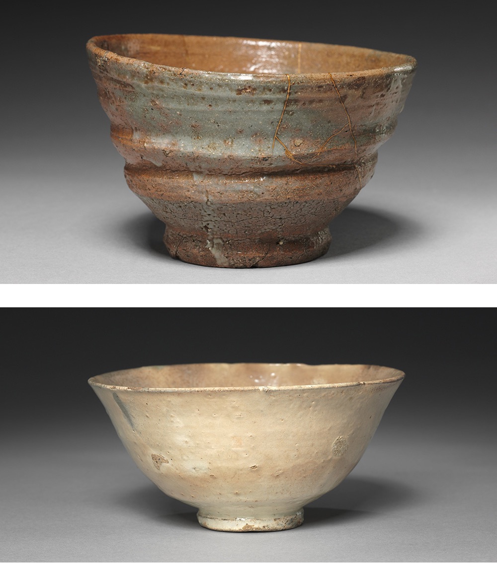 Top: Tea bowl, Korea, seventeenth century. Bottom: Tea bowl, Korea, eighteenth century. The Cleveland Museum of Art.