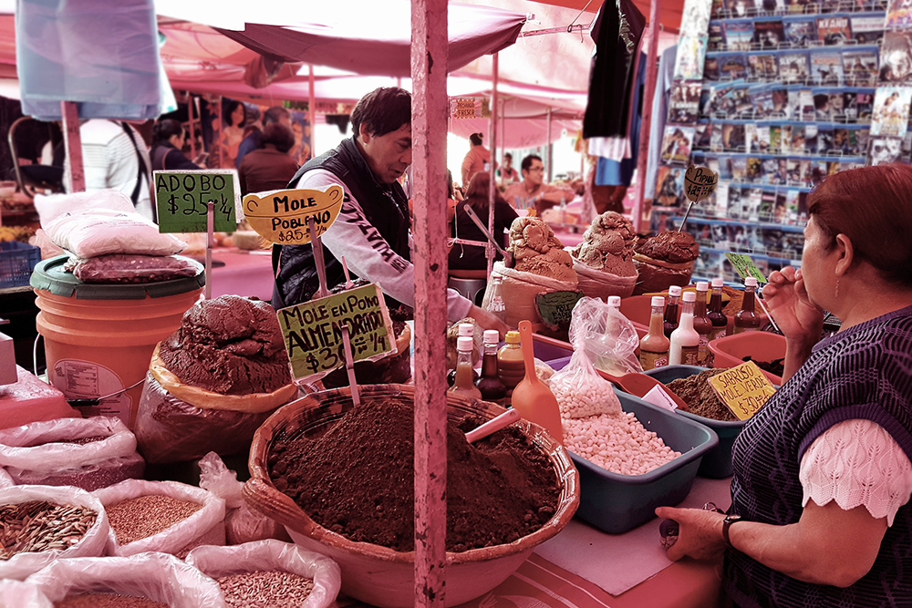 Looking for mole in a Mexico City market, 2016. Photograph by VV Nincic. Flickr (CC BY-NC 2.0).