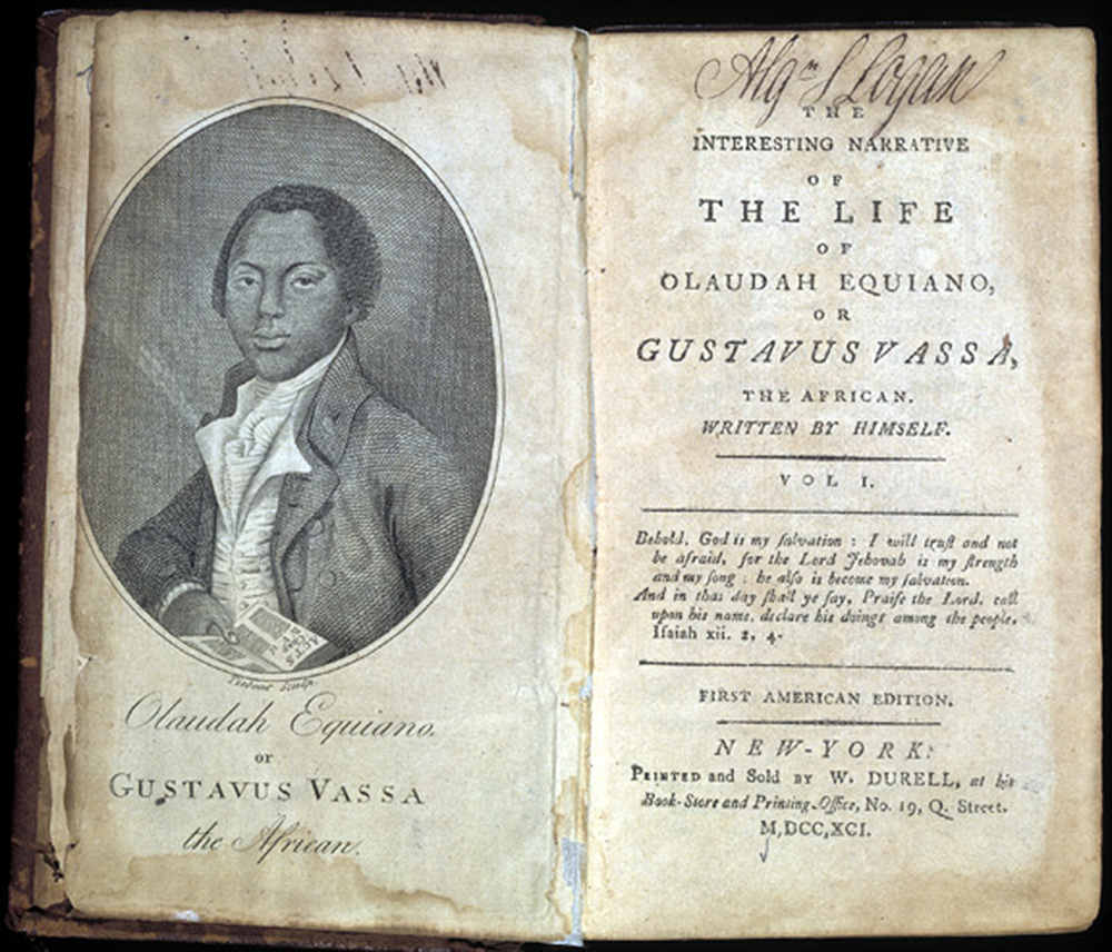 “The Interesting Narrative of the Life of Olaudah Equiano” (New York: W. Durrell, 1791). Library Company of Philadelphia.