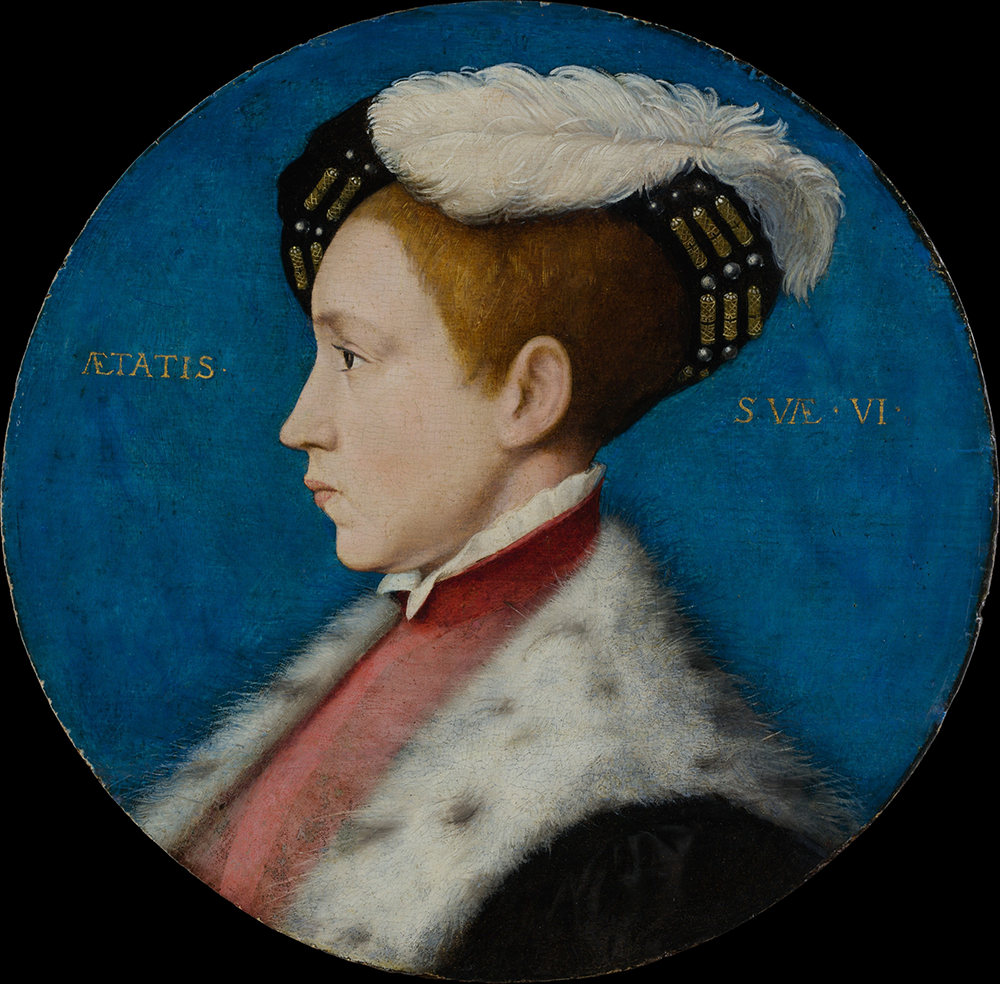 “Edward VI (1537–1553), When Duke of Cornwall,” from the workshop of Hans Holbein the Younger, c. 1545, reworked 1547 or later. The Metropolitan Museum of Art, The Jules Bache Collection, 1949.