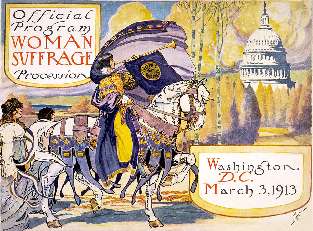 Cover of the program for the National American Women’s Suffrage Association procession, by Benjamin M. Dale, 1913. Library of Congress, Prints and Photographs Division, Washington, DC.