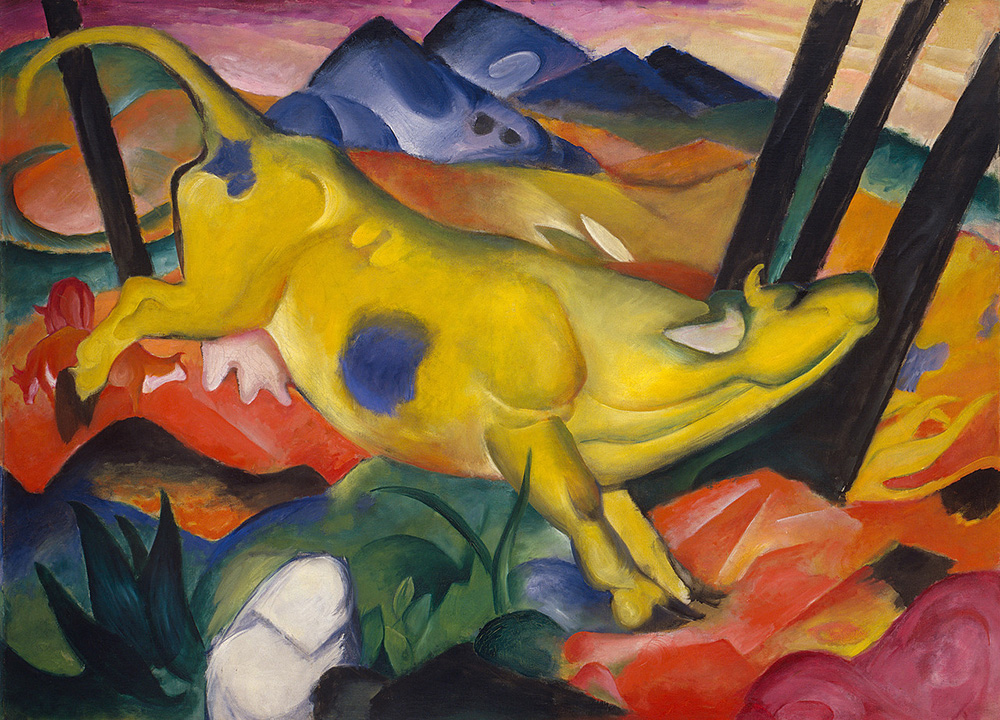 <em>The Yellow Cow</em>, by Franz Marc, 1911. Solomon R. Guggenheim Museum, New York, Solomon R. Guggenheim Founding Collection. 