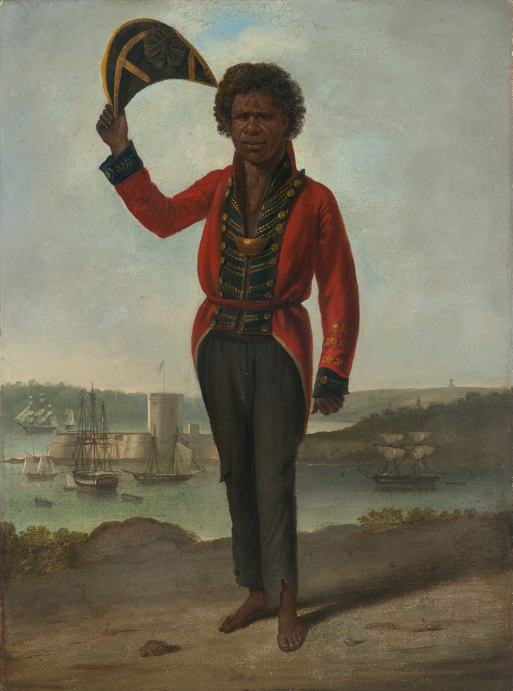 Portrait of Bungaree, a native of New South Wales, by Augustus Earle, c. 1826.