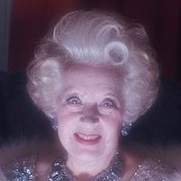 A photograph of Barbara Cartland.