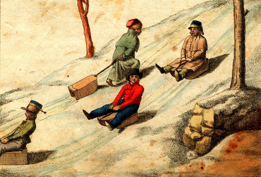 Illustration of sledders by Ambrosius Gabler, 1805. Archive of the author.