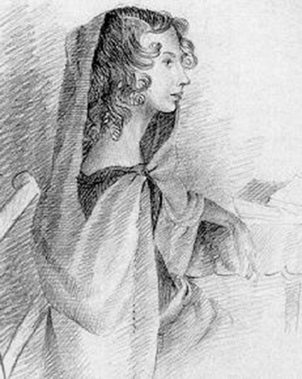 A sketch of Anne Brontë by her sister Charlotte, c. 1834