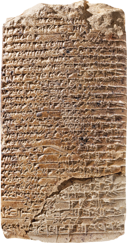 A Babylonian omen tablet.