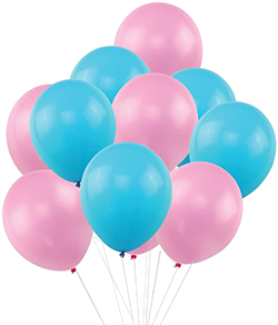 Blue and pink balloons