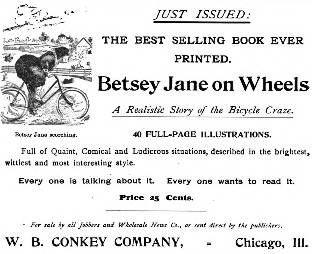 Ad for Bestey Jane on Wheels claiming it is the best-selling book ever printed.