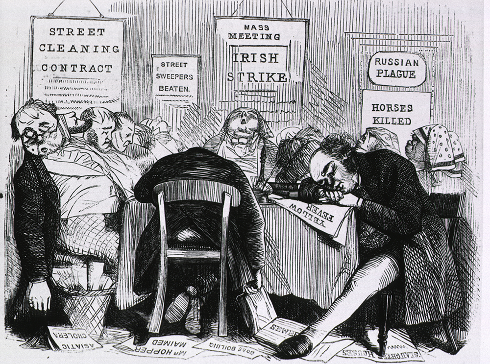 Our New York Board of Health, from Harper’s Weekly, 1865. National Library of Medicine.