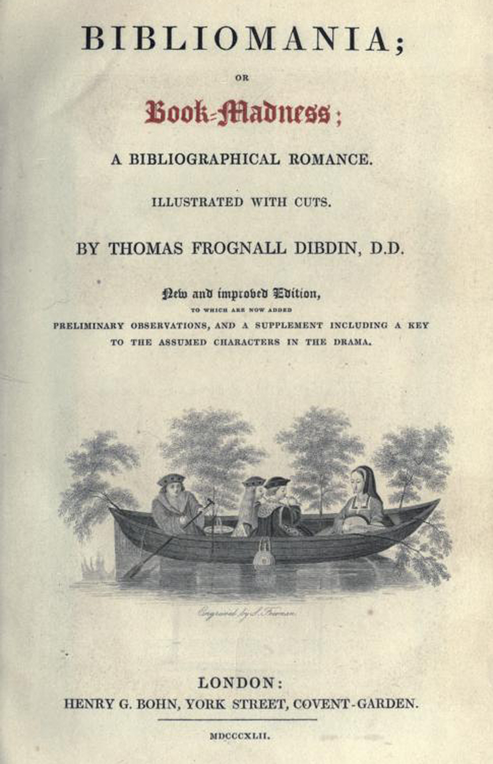 Title page from Bibliomania, or, Book-Madness: A Bibliographical Romance, 1842. Internet Archive, University of Toronto.