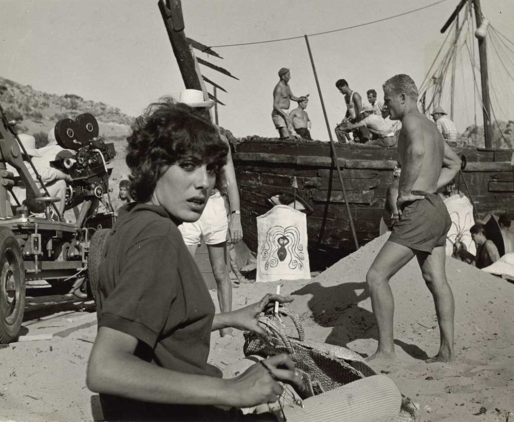 Susan Brockman on the Iliad set, 1961.