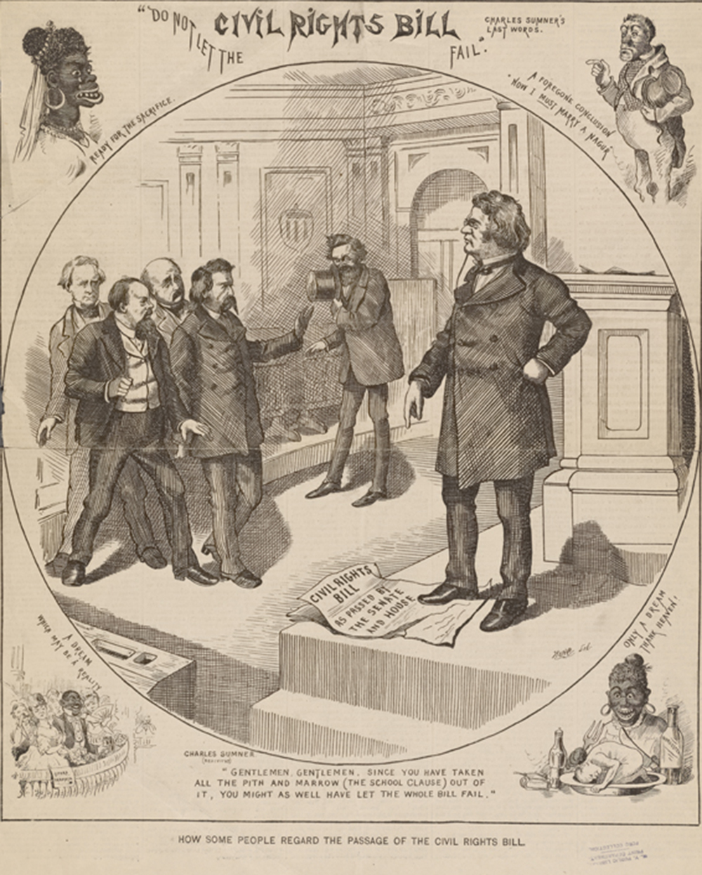 How Some People Regard the Passage of the Civil Rights Bill, 1875. The New York Public Library, The Miriam and Ira D. Wallach Division of Art, Prints and Photographs.