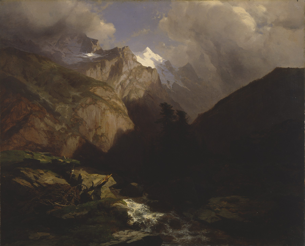 “The Jungfrau, Switzerland,” by Alexandre Calame, c. 1835–55. Walters Art Museum.
