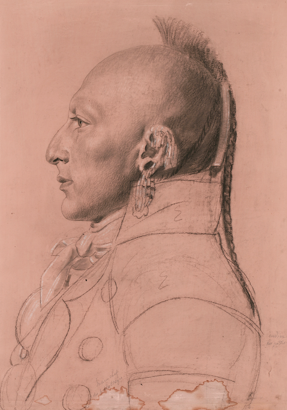 Unidentified Osage (Chief of the Little Osage), by Charles-Balthazar-Julien Fevret de Saint-Mémin, 1804. Collection of the New-York Historical Society, Elizabeth DeMilt Fund.