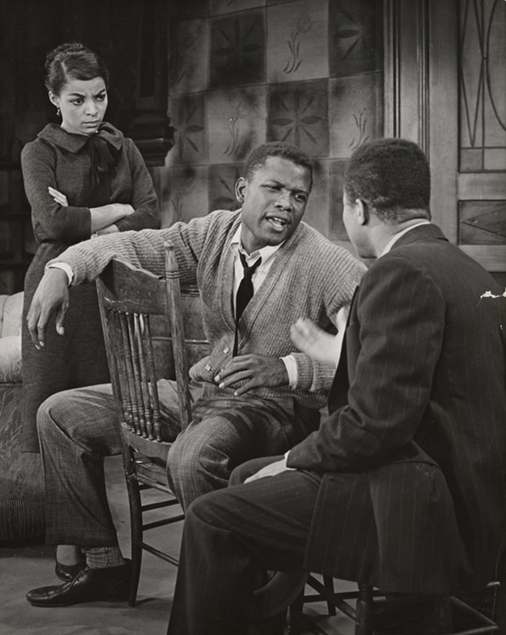 Ruby Dee, Sidney Poitier, and unidentified actor in the stage production of A Raisin in the Sun, 1959. The New York Public Library, Friedman-Abeles photograph collection.