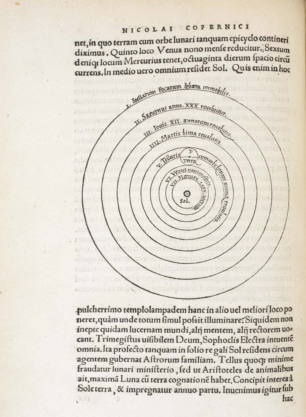 A page from On the Revolutions of the Heavenly Spheres, by Nicolaus Copernicus, c. 1543. British Library.