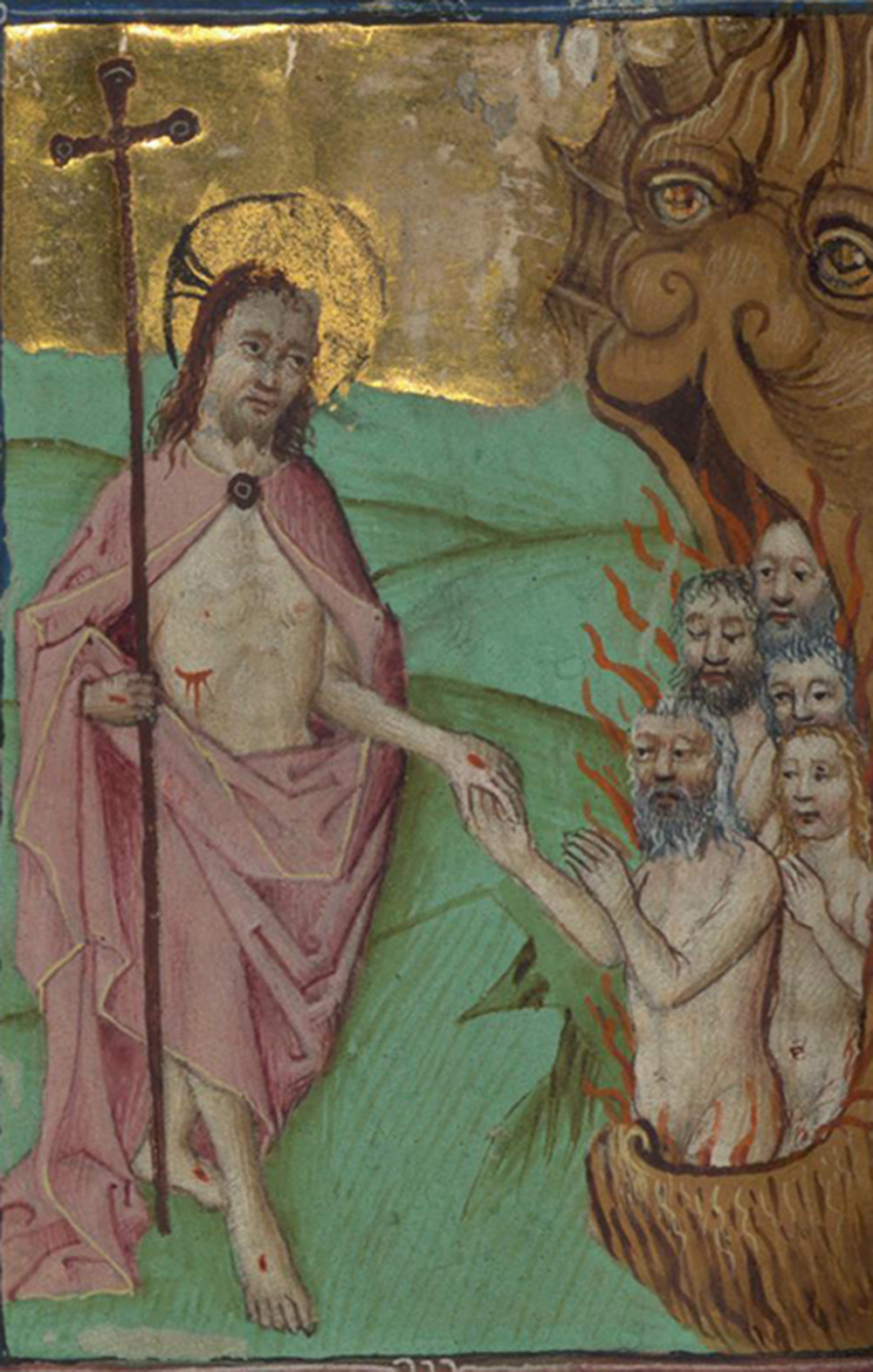 “Harrowing of Hell” (detail), Masters of the Zwolle Bible, c. 1470. The Walters Art Museum.