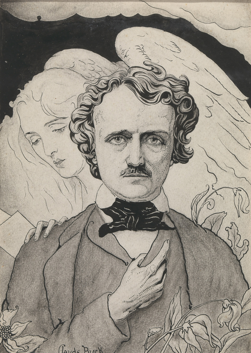 Illustration of Edgar Allan Poe, by Claude Buck, c. 1915. Smithsonian American Art Museum, Gift of Mrs. Claude Buck, 1983.