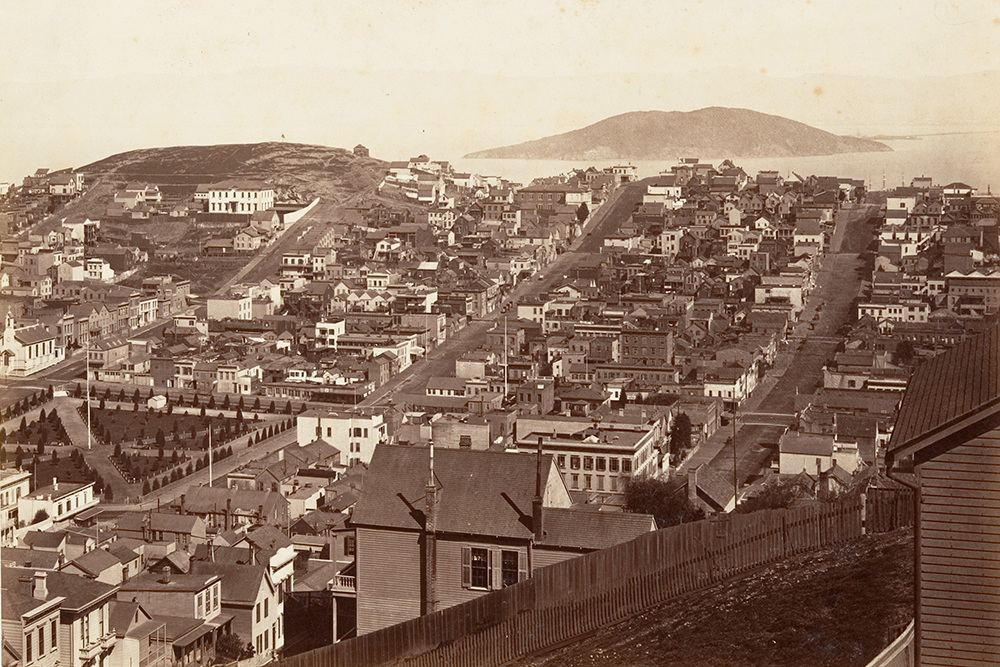 San Francisco, 1864. Photograph by Carleton E. Watkins. The Metropolitan Museum of Art, Gift of Carole & Irwin Lainoff, Ruth P. Lasser & Joseph R. Lasser, Mr. & Mrs. John T. Marvin, Martin E. & Joan Messinger, Richard L. Yett & Sheri & Paul Siegel, 1986.