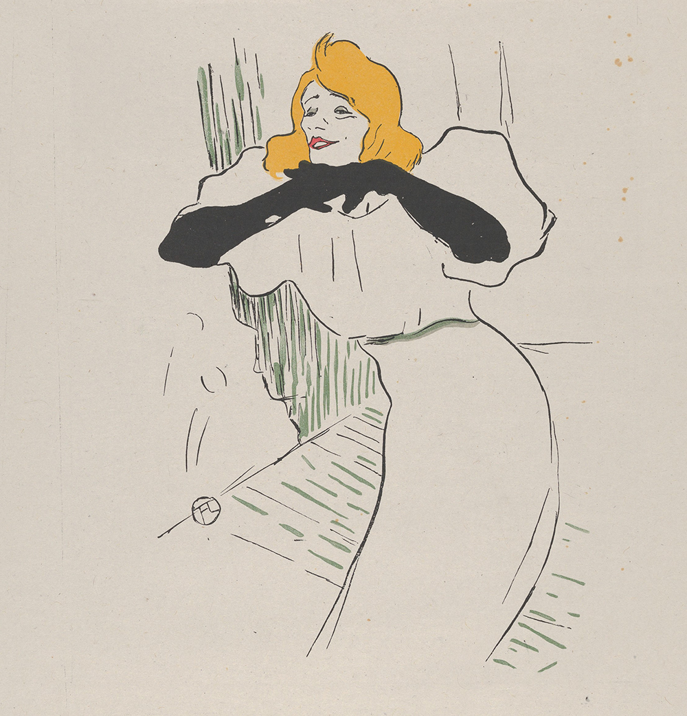 Yvette Guilbert, after Henri de Toulouse-Lautrec, 1894.