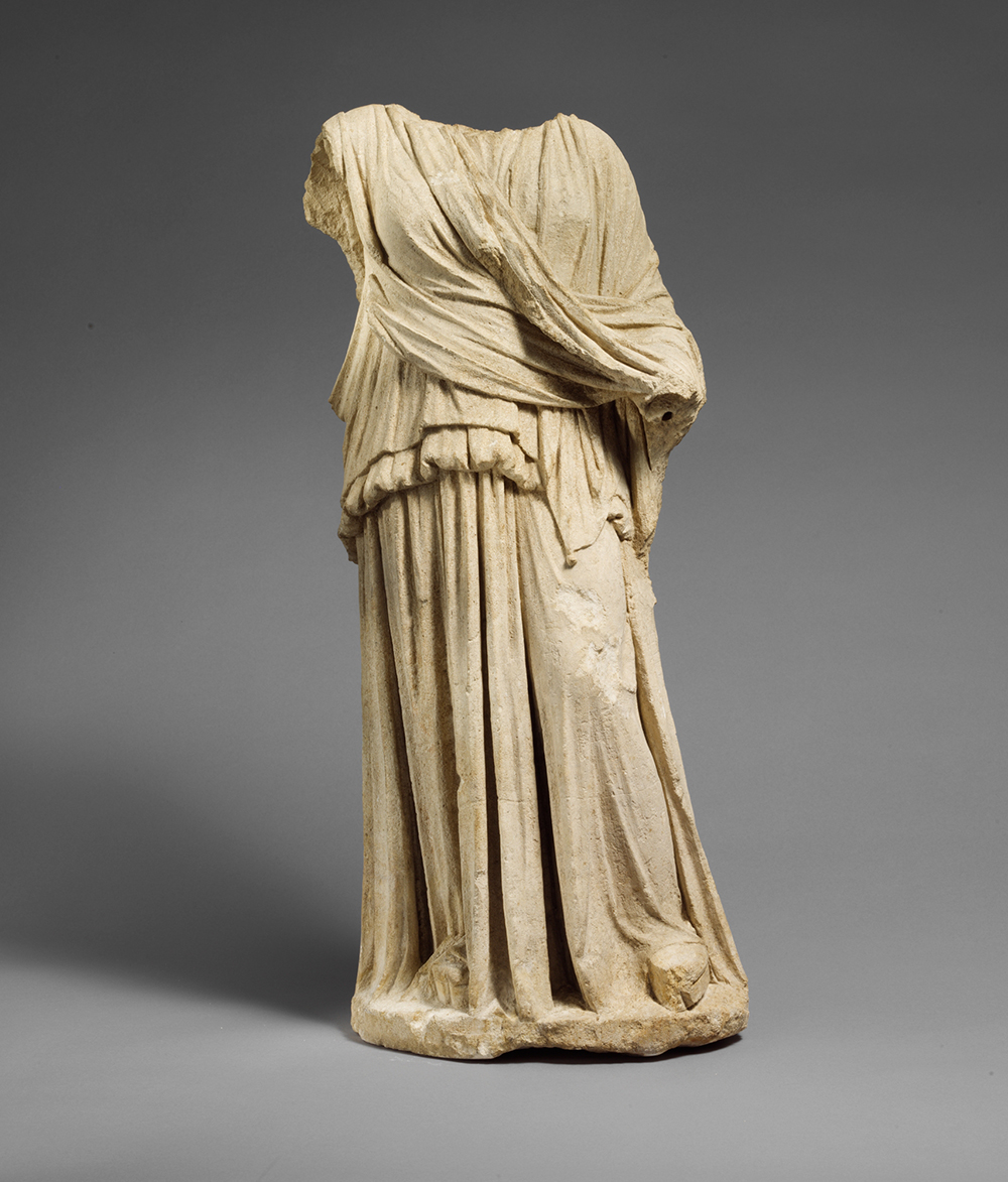 Limestone statue of Hera or Demeter, c. 330 BC. The Metropolitan Museum of Art, The Cesnola Collection, Purchased by subscription, 1874–76.