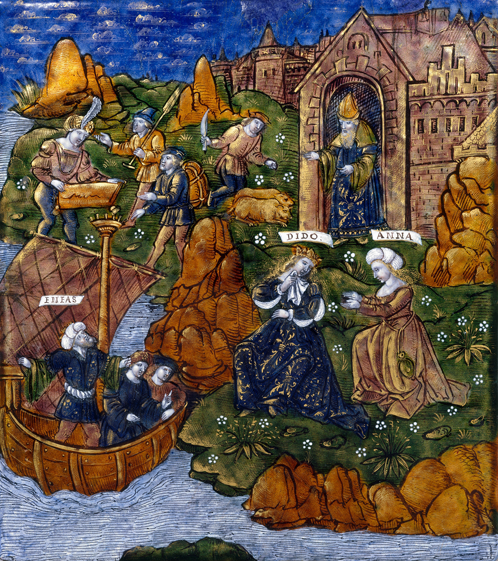 Aeneas Departs from Carthage (Aeneid, Book IV), enamel by Master of the Aeneid, c. 1530–35. The Metropolitan Museum of Art, Rogers Fund, 1925.