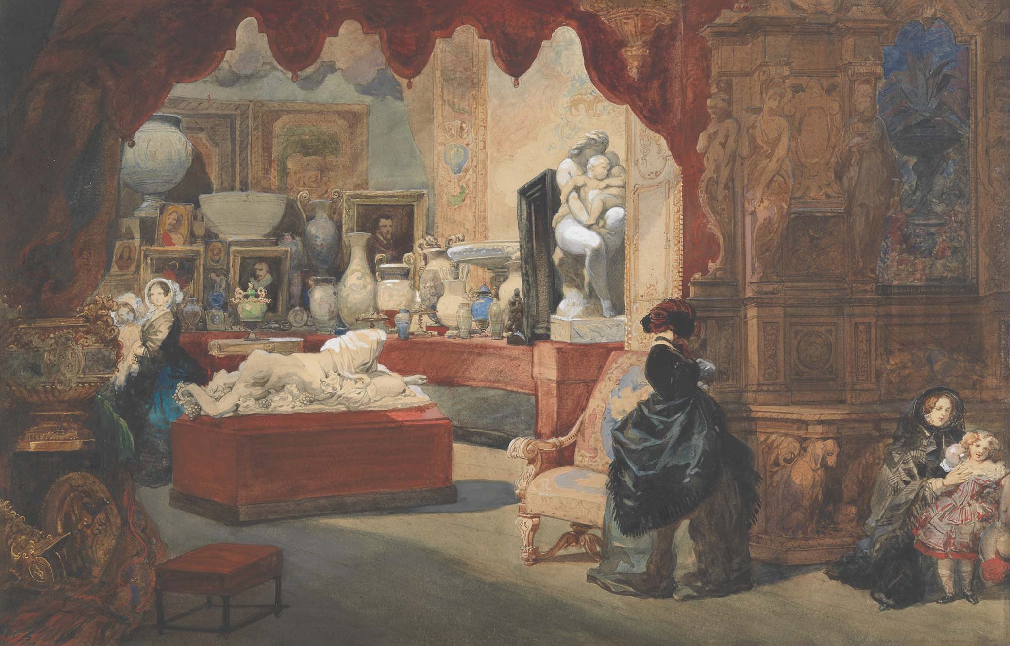 Interior of a Museum, by Eugène-Louis Lami, nineteenth century. 