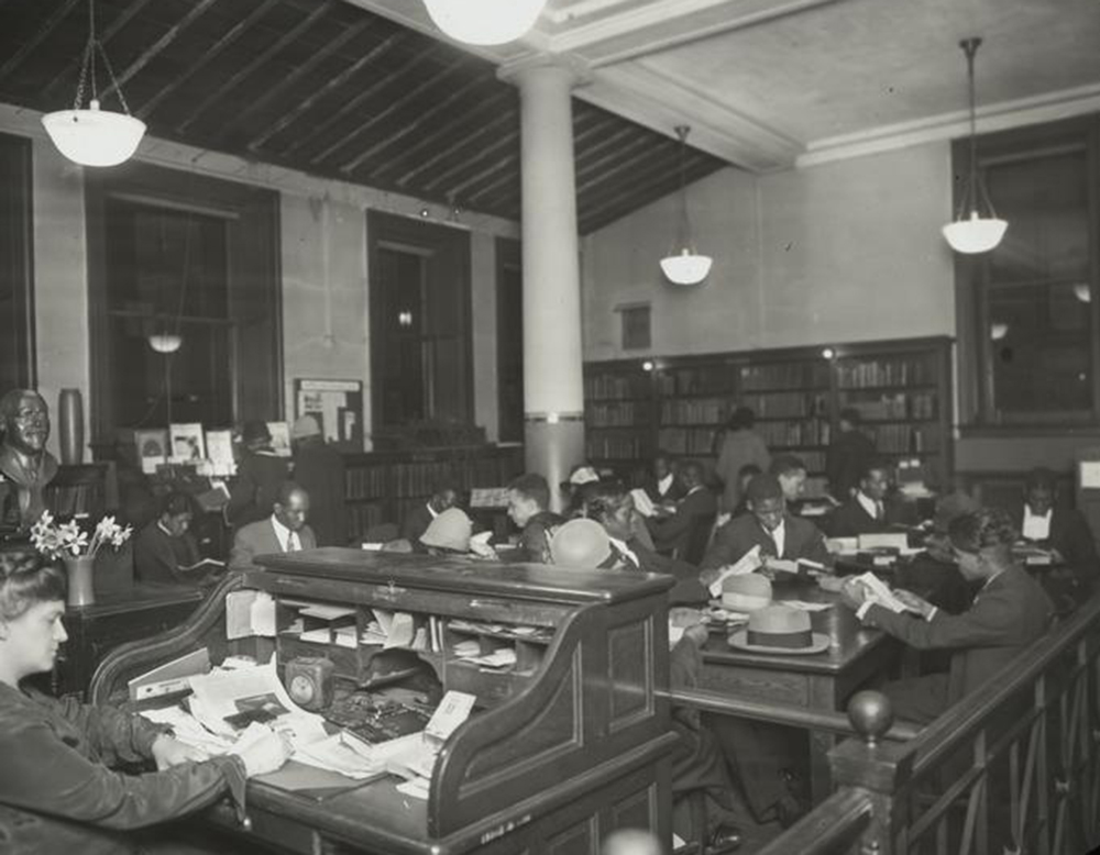 Miss Ernestine Rose at the 135th Street Library. The New York Public Library. 