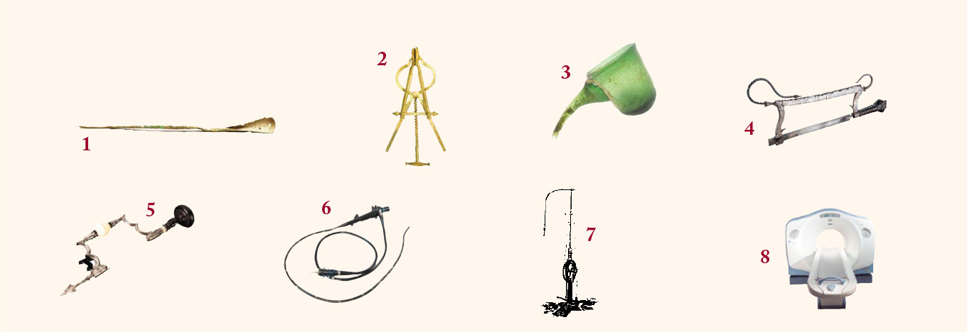 Images of the eight medical implements described below