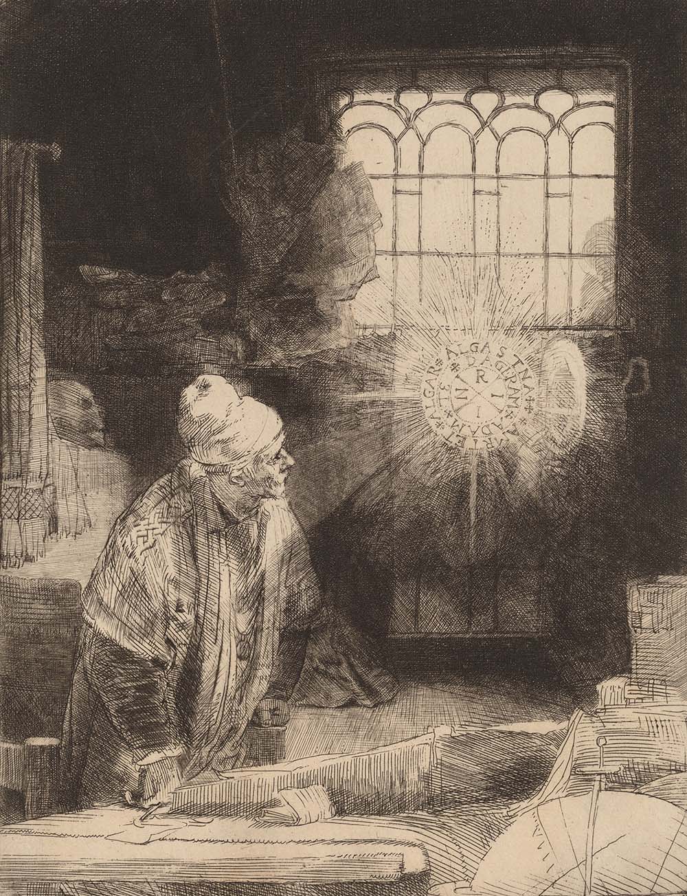 Faust, by Rembrandt van Rijn. c. 1652.
