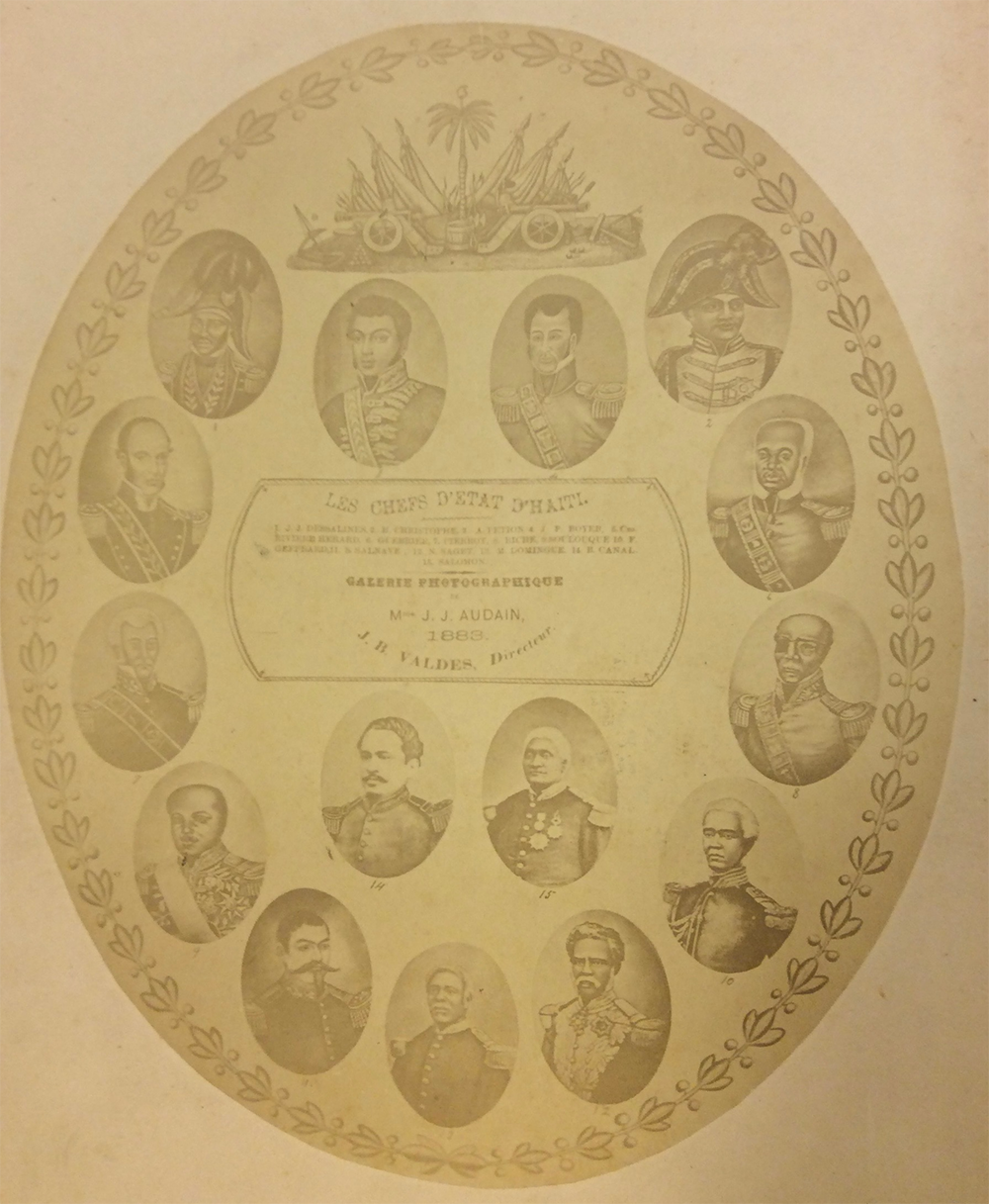 <em>Les Chefs de l’état d’Haïti</em>, Gallery of Mme. J.J. Audain, 1883. Alfred Nemours Collection, University of Puerto Rico.