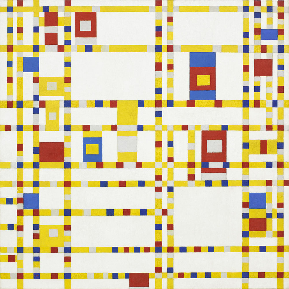 Broadway Boogie Woogie, by Piet Mondrian, 1942.