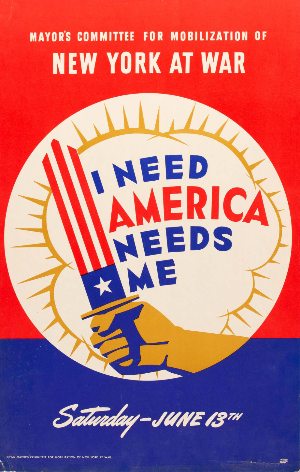 Poster for the New York at War parade. Collection of the Boston Athenæum.