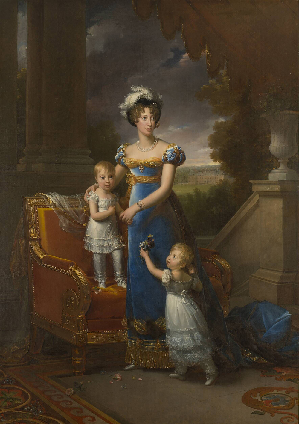 Duchesse de Berry and Her Children, by François Gérard, 1820. Wikimedia Commons, Palace of Versailles.