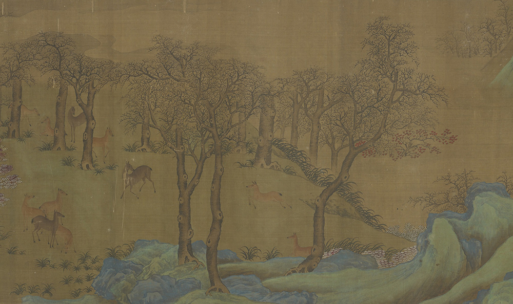 Autumn landscape with gibbons and deer, handscroll formerly attributed to Yi Yuanji, Ming dynasty, 1368–1644. Smithsonian Institution, National Museum of Asian Art, Gift of Charles Lang Freer.