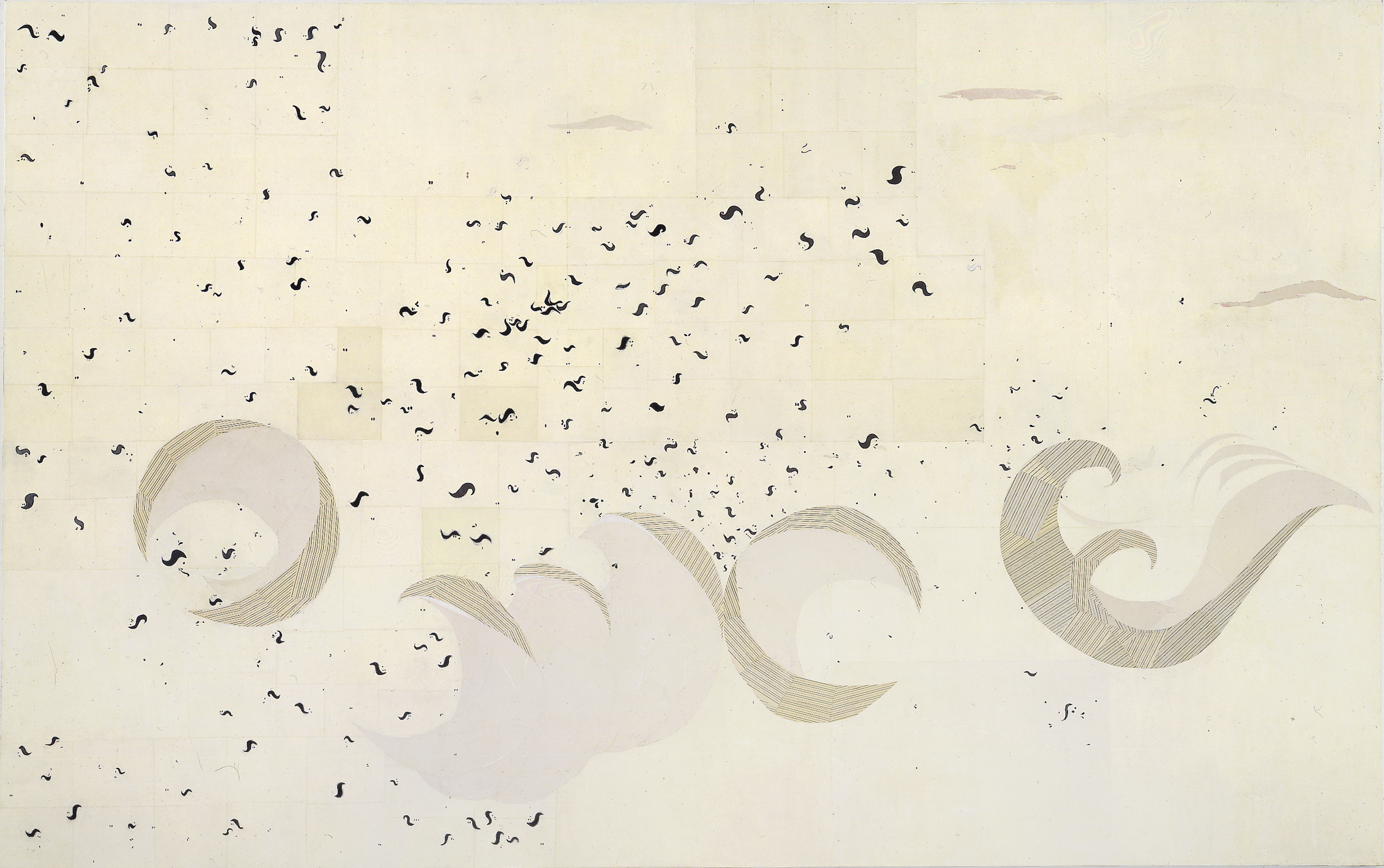 Blubber, by Ellen Gallagher, 2000. Ink, pencil, and paper on linen. © Ellen Gallagher. Courtesy Gagosian. Blubber, by Ellen Gallagher, 2000. Ink, pencil, and paper on linen. © Ellen Gallagher. Courtesy Gagosian.
