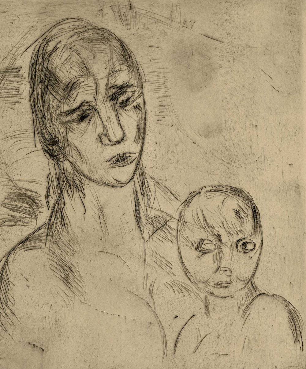 Mother with Child, by Wilhelm Lehmbruck, 1915.