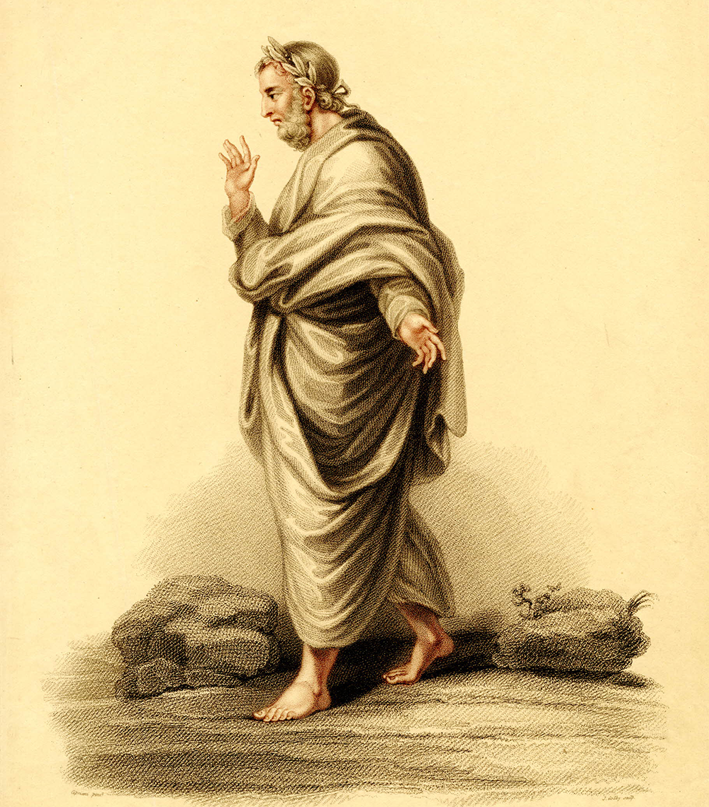 Portrait of Ovid by James Godby, after Giovanni Battista Cipriani, 1815. © The Trustees of the British Museum.