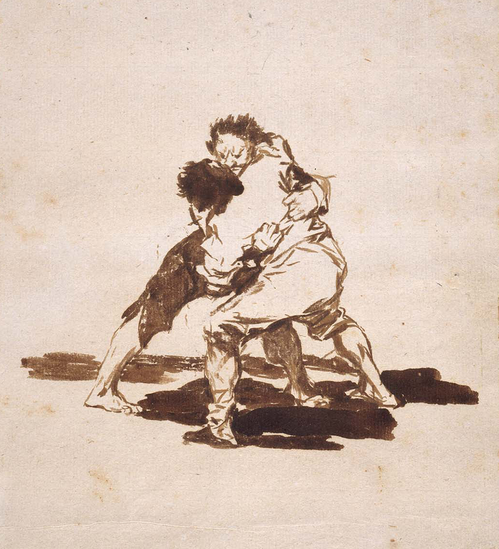 “Two Men Fighting,” from Album F (Images of Spain Album), by Goya, 1812–20. Museum of Fine Arts, Boston, bequest of Eleanor A. Sayre.