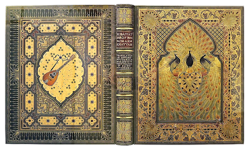 The so-called Great Omar, an ornately jeweled edition of The Rubáiyát of Omar Khayyám featuring three peacocks.