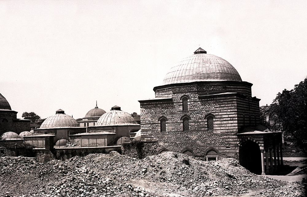 The Haseki Hürrem Sultan Hammam was commissioned by Roxelana and built in 1556. Restored in the 1950s, it reopened as a bathhouse in 2011 after a renovation begun in 2008. SALT Research, Ali Saim Ülgen Archive.